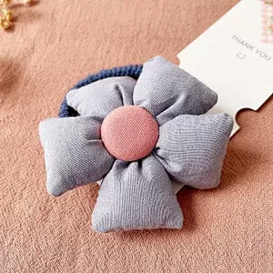 Autumn And Winter New Fill Cotton Big Flower Hair Circle Lovely Ponytail Holder Children