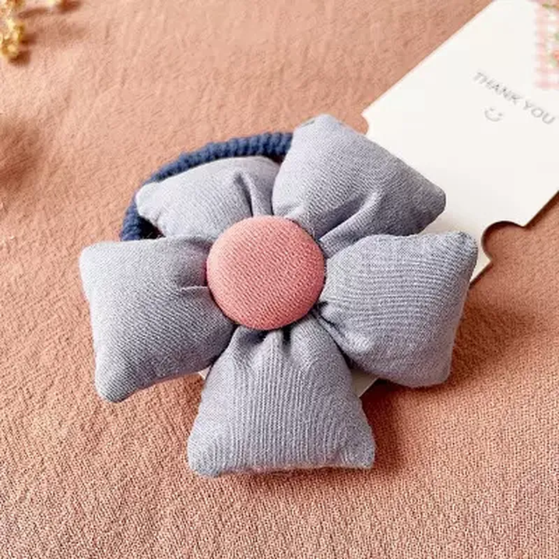 Autumn And Winter New Fill Cotton Big Flower Hair Circle Lovely Ponytail Holder Children
