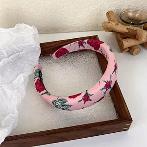 Autumn And Winter French Retro Fabric Rose Intestine Ring Scrunchies Bow French Barrtte Hair Accessories Headband Hairband