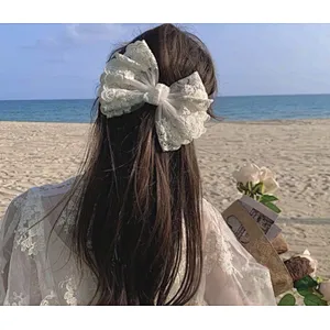 Gentle princess ~ super fairy big bow back head hair Carson fairy bangs clip headgear