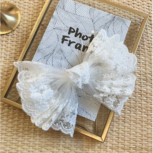 Gentle princess ~ super fairy big bow back head hair Carson fairy bangs clip headgear