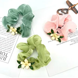 Korean version of the gentle spring and summer large intestine girls from fairy temperament flower rubber ponytail  head rope