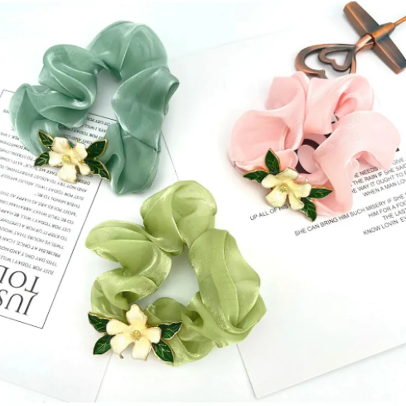 Korean version of the gentle spring and summer large intestine girls from fairy temperament flower rubber ponytail  head rope