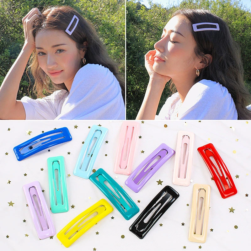 8 pcs sets colorful rectangle hair clip