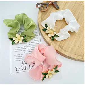 Korean version of the gentle spring and summer large intestine girls from fairy temperament flower rubber ponytail  head rope
