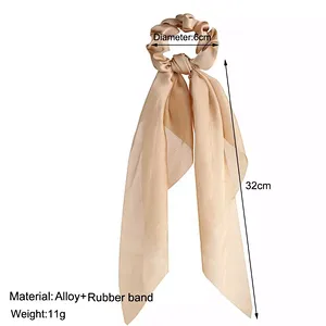 Fashion Bow-knot Girls Hair Scrunchies Women Elastic Hair Band Scarf Hair Rope Ties