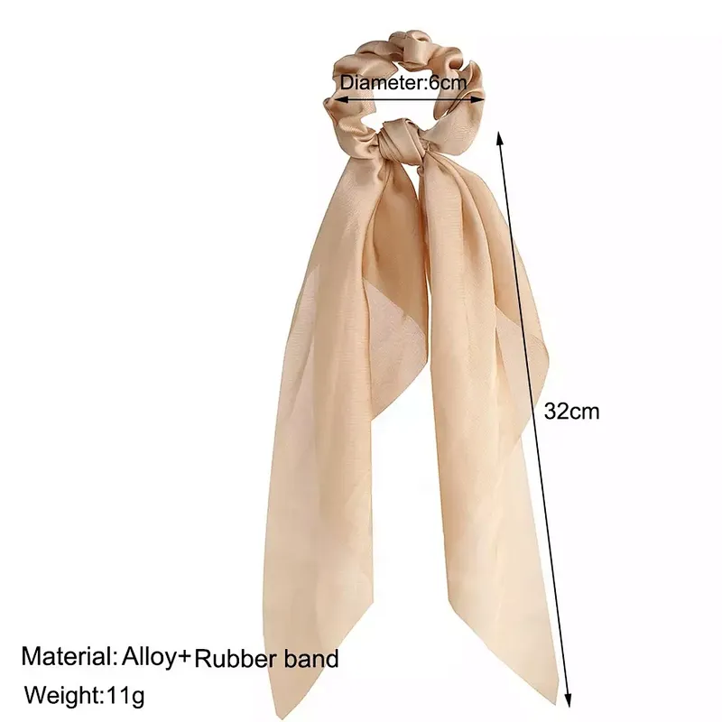 Fashion Bow-knot Girls Hair Scrunchies Women Elastic Hair Band Scarf Hair Rope Ties