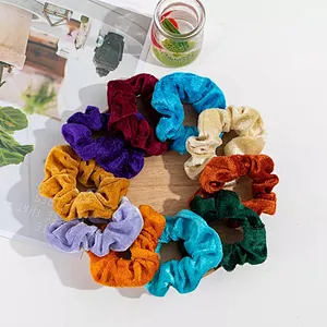 wholesale velvet hair scrunchies Solid color large intestine hair bands simple and versatile hair accessories