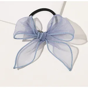 Dreamy hazy mesh bow  hair rope super fairy French  net red hair accessories