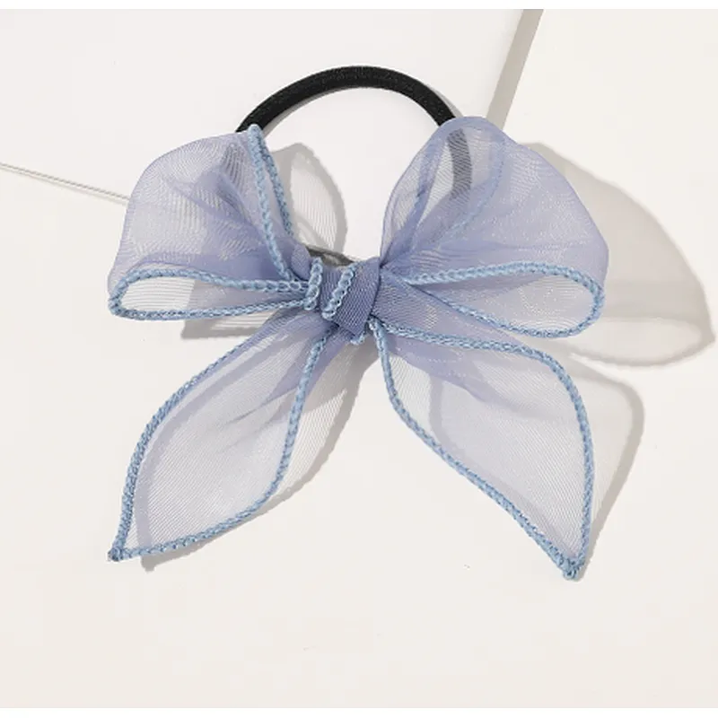 Dreamy hazy mesh bow  hair rope super fairy French  net red hair accessories