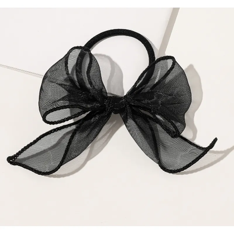 Dreamy hazy mesh bow  hair rope super fairy French  net red hair accessories