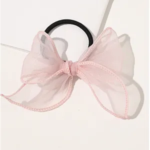 Dreamy hazy mesh bow  hair rope super fairy French  net red hair accessories
