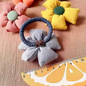 Autumn And Winter New Fill Cotton Big Flower Hair Circle Lovely Ponytail Holder Children