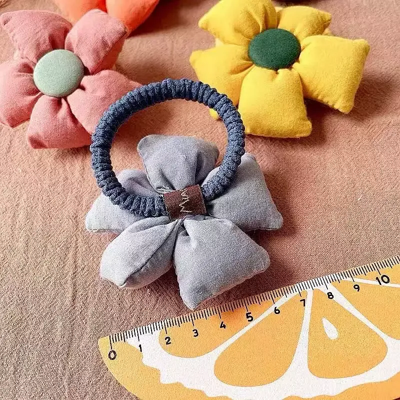 Autumn And Winter New Fill Cotton Big Flower Hair Circle Lovely Ponytail Holder Children