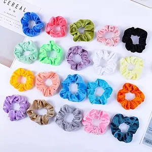wholesale velvet hair scrunchies Solid color large intestine hair bands simple and versatile hair accessories