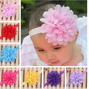 9cm Blended Gauze Headband With Large Flowers For Baby Girls Kids Hair Band Accessories