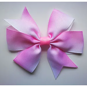 Hot selling printing gradient rainbow stripes fishtail bow hairpin children's hair accessories