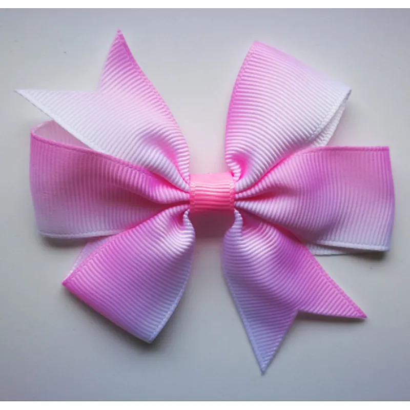 Hot selling printing gradient rainbow stripes fishtail bow hairpin children's hair accessories