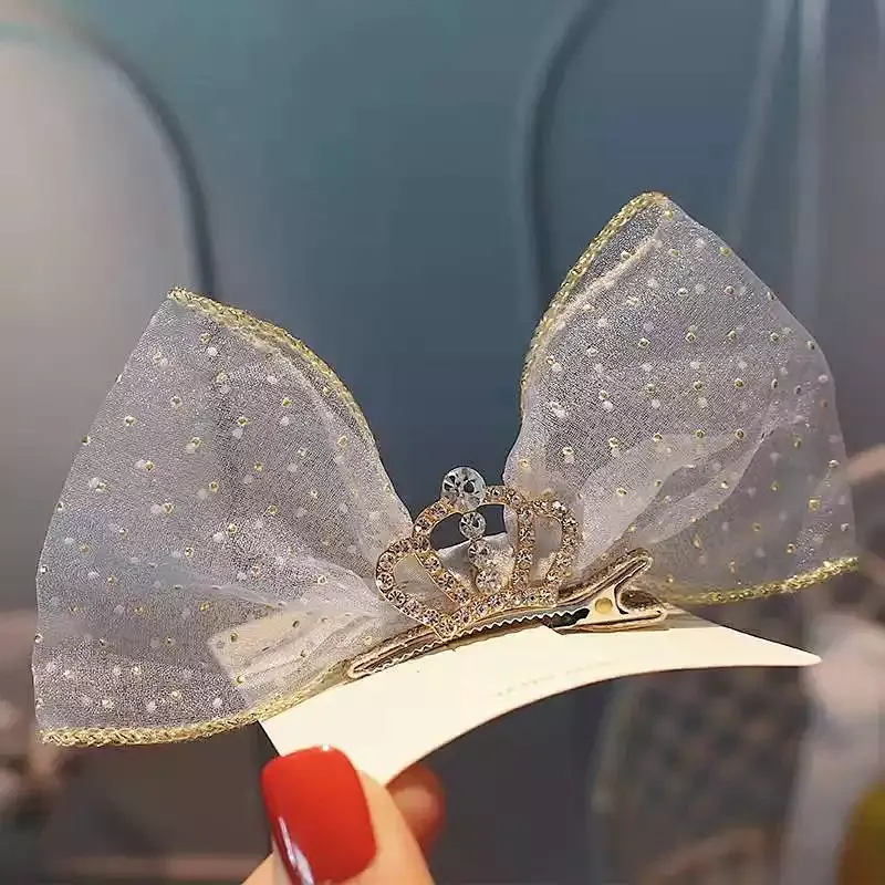 Chiffon Boutique Princess Crown Headbands Girls Pretty Tiara hair clips Queen Kids Hairpins