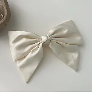 Red satin big butterfly texture all-match spring temperament wild  ponytail clip hair accessories