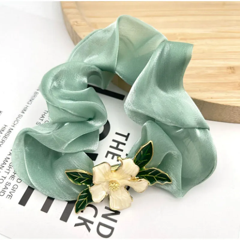Korean version of the gentle spring and summer large intestine girls from fairy temperament flower rubber ponytail  head rope