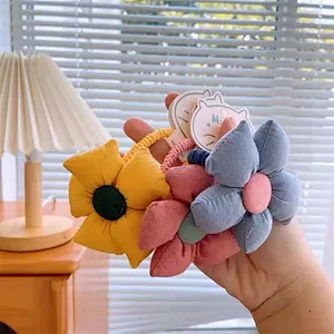 Autumn And Winter New Fill Cotton Big Flower Hair Circle Lovely Ponytail Holder Children
