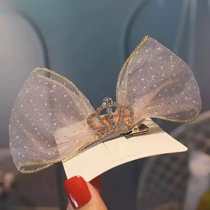 Chiffon Boutique Princess Crown Headbands Girls Pretty Tiara hair clips Queen Kids Hairpins