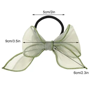 Dreamy hazy mesh bow  hair rope super fairy French  net red hair accessories