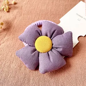 Autumn And Winter New Fill Cotton Big Flower Hair Circle Lovely Ponytail Holder Children