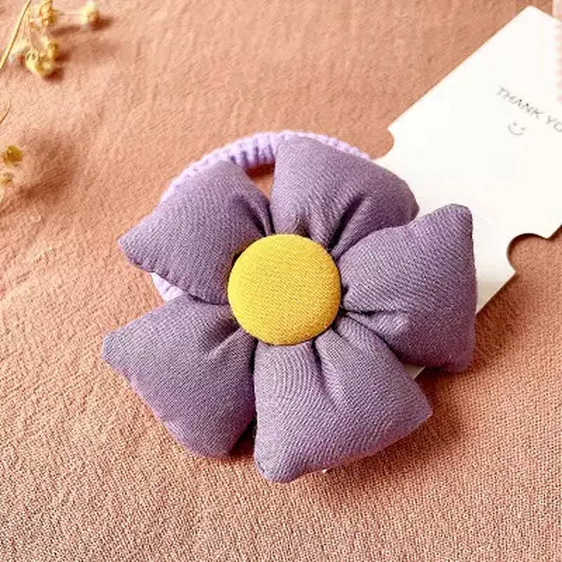 Autumn And Winter New Fill Cotton Big Flower Hair Circle Lovely Ponytail Holder Children