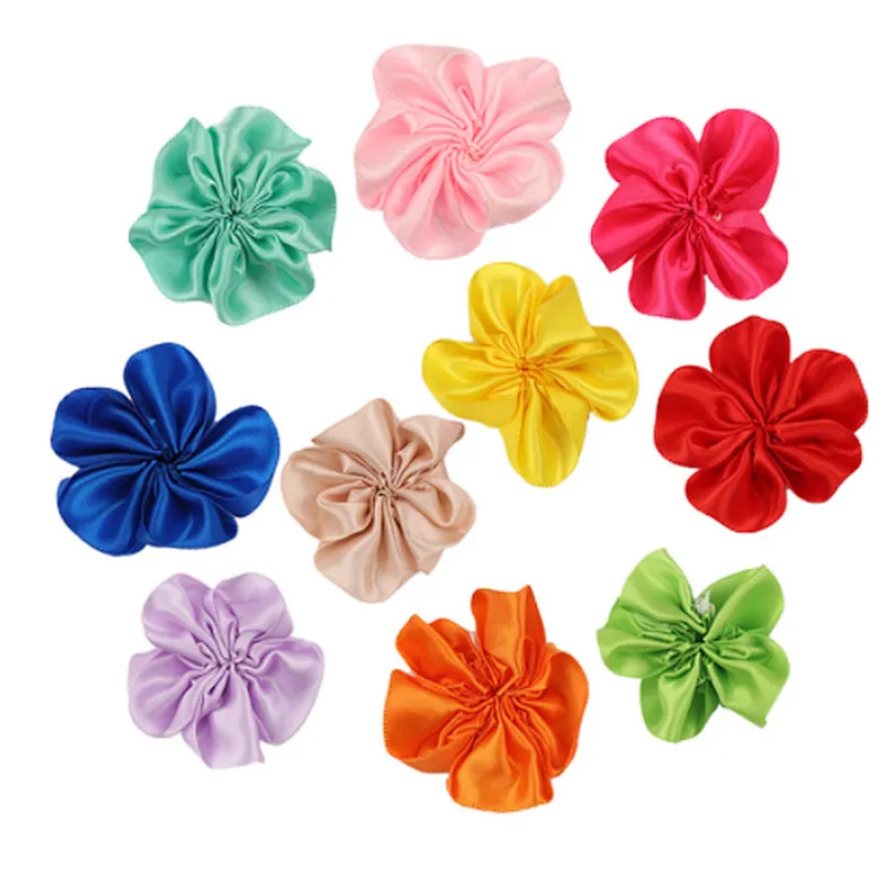 New handmade satin fabric three-dimensional rose flower  flower clothing accessories