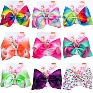 New School Season Children's Baby Rainbow Color Bow Hair Clip