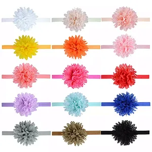 9cm Blended Gauze Headband With Large Flowers For Baby Girls Kids Hair Band Accessories