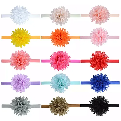 9cm Blended Gauze Headband With Large Flowers For Baby Girls Kids Hair Band Accessories