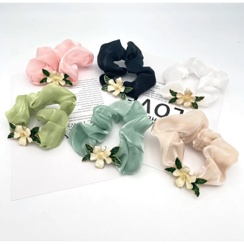 Korean version of the gentle spring and summer large intestine girls from fairy temperament flower rubber ponytail  head rope