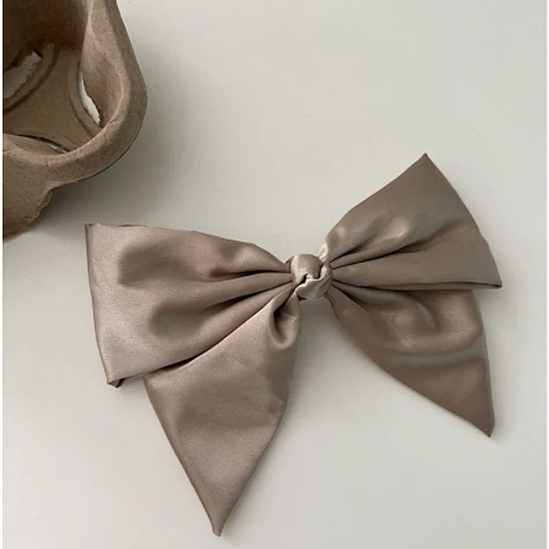 Red satin big butterfly texture all-match spring temperament wild  ponytail clip hair accessories