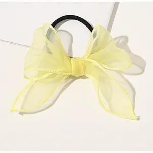 Dreamy hazy mesh bow  hair rope super fairy French  net red hair accessories