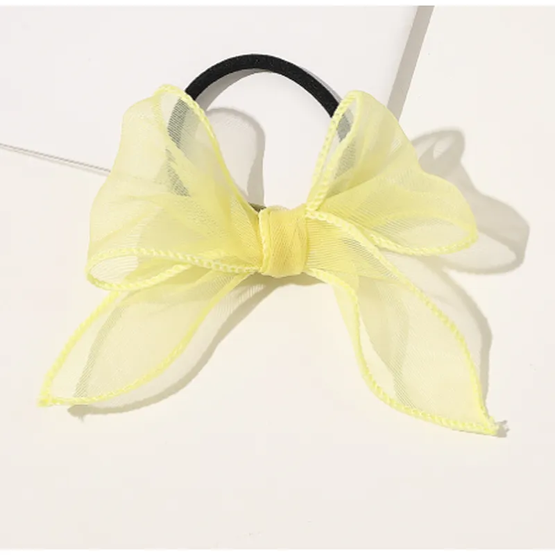 Dreamy hazy mesh bow  hair rope super fairy French  net red hair accessories