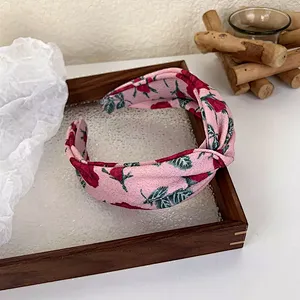 Autumn And Winter French Retro Fabric Rose Intestine Ring Scrunchies Bow French Barrtte Hair Accessories Headband Hairband