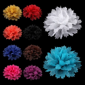 10 colors stock wholesale diy child hair bow with hairpin curling satin fabric flower ribbon bow