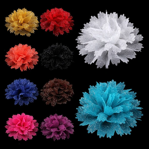 10 colors stock wholesale diy child hair bow with hairpin curling satin fabric flower ribbon bow