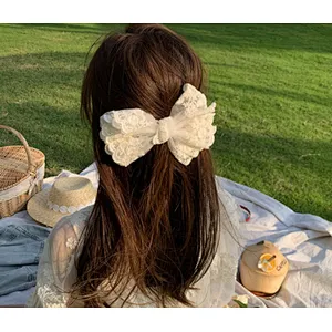 Gentle princess ~ super fairy big bow back head hair Carson fairy bangs clip headgear