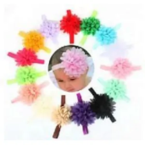 9cm Blended Gauze Headband With Large Flowers For Baby Girls Kids Hair Band Accessories