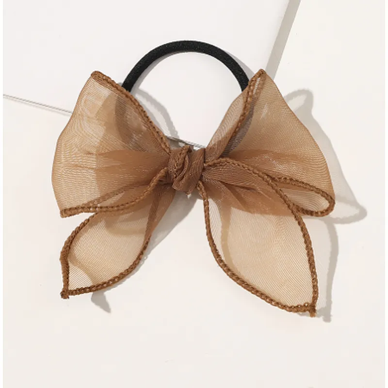 Dreamy hazy mesh bow  hair rope super fairy French  net red hair accessories