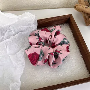 Autumn And Winter French Retro Fabric Rose Intestine Ring Scrunchies Bow French Barrtte Hair Accessories Headband Hairband