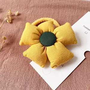 Autumn And Winter New Fill Cotton Big Flower Hair Circle Lovely Ponytail Holder Children