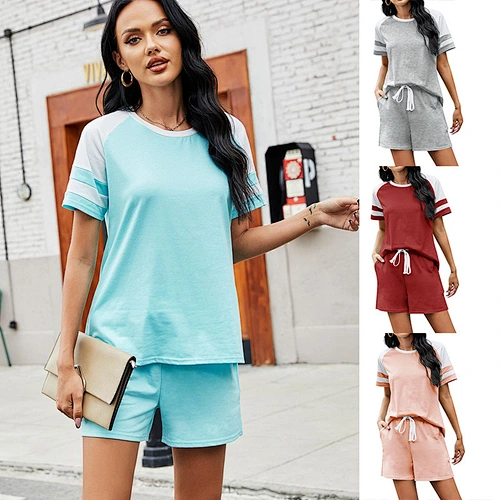 Logo Printed Tracksuit Summer Women Clothing Two Piece Short Set Short Sleeve Joggers Tracksuits