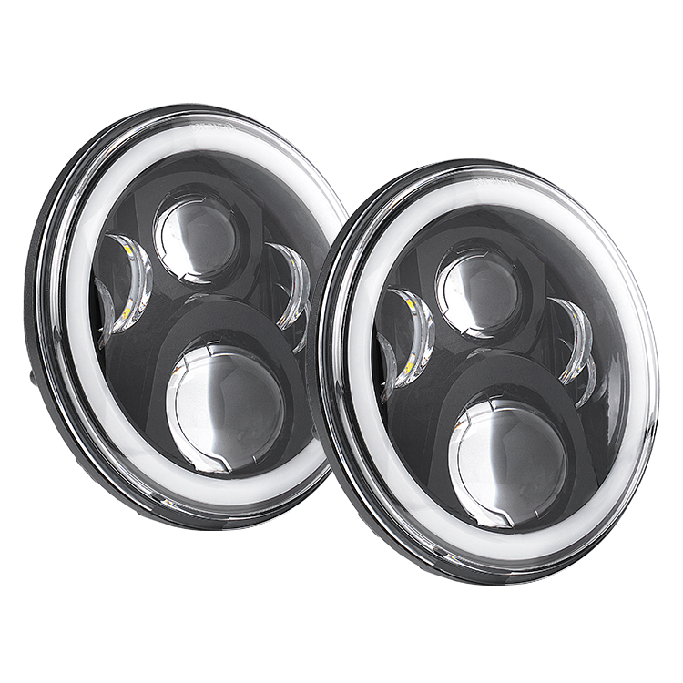 Classic Design Round  7 inch halo headlight 60W for jeep wrangler accessories headlight 12V with High Low beam