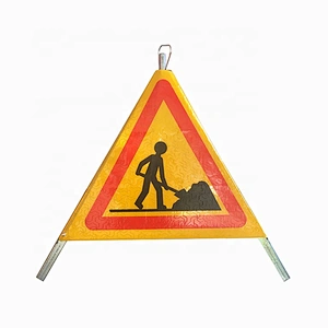 Flexible Roll Up Retractable Tripods Reflective Road Safety Traffic Signs For Warning Signs