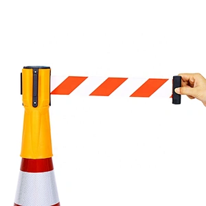 New Hot Selling Eco-friendly Cone Retractable Tape Retractable Barrier Tape Traffic Cones Connector Belt